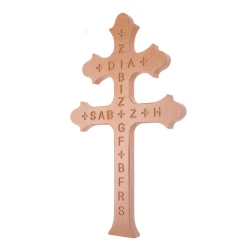 Krzyż morowyj,choleryczny,karawaka jasny brąż 42 cm